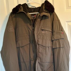 Quicksilver Insulated Winter Coat Men Large Olive Color